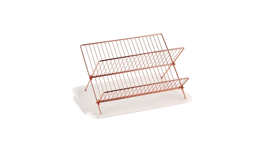 Steel Foldable Copper X Shape 2 Tier Shelf Small Dish Drainers With Drainboard Groupon