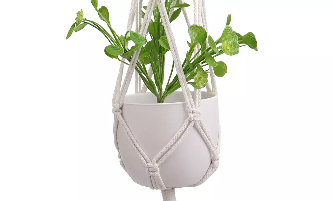Macrame Plant Hanger Vintage Rope Basket Outdoor Pot Holder Flower Garden