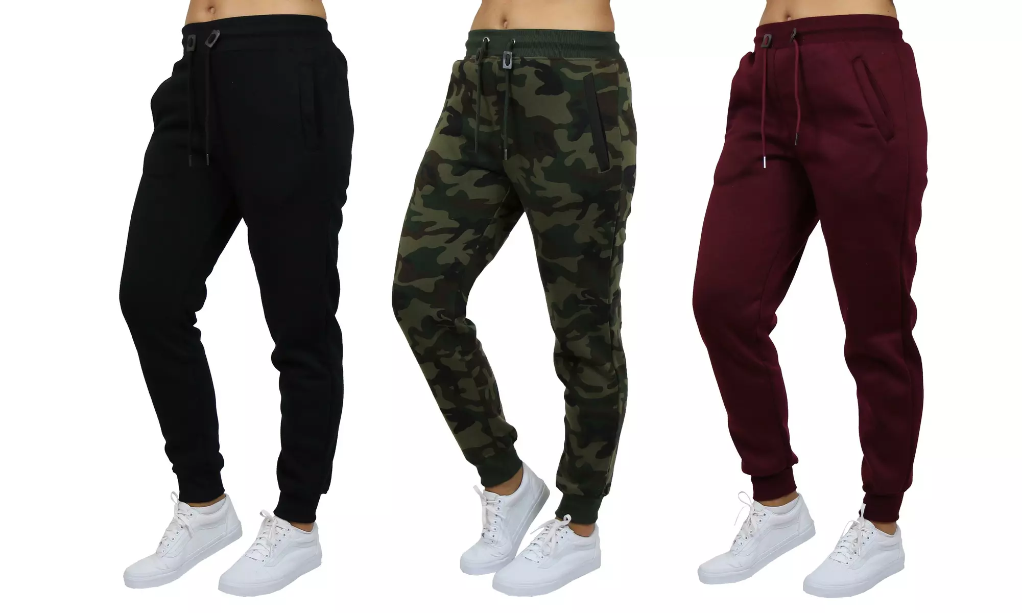3-Pack Women's Loose Fit Fleece-Lined Classic Jogger Sweatpants