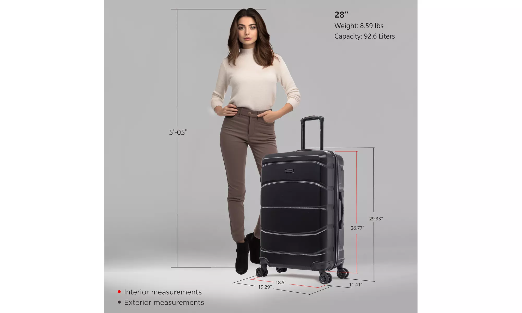 DUKAP Sense Lightweight Hardside Spinner Luggage 20"/24"/28"