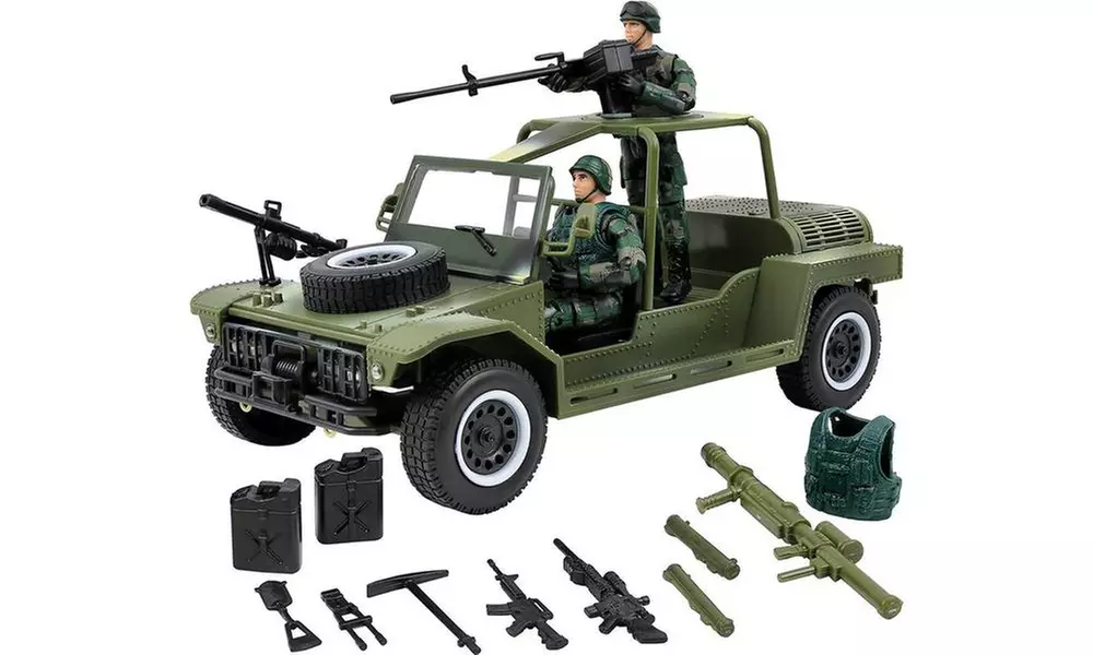 Click N Play Military Fast Attack  Assault Vehicle 17 Piece Play Set - Primary Image