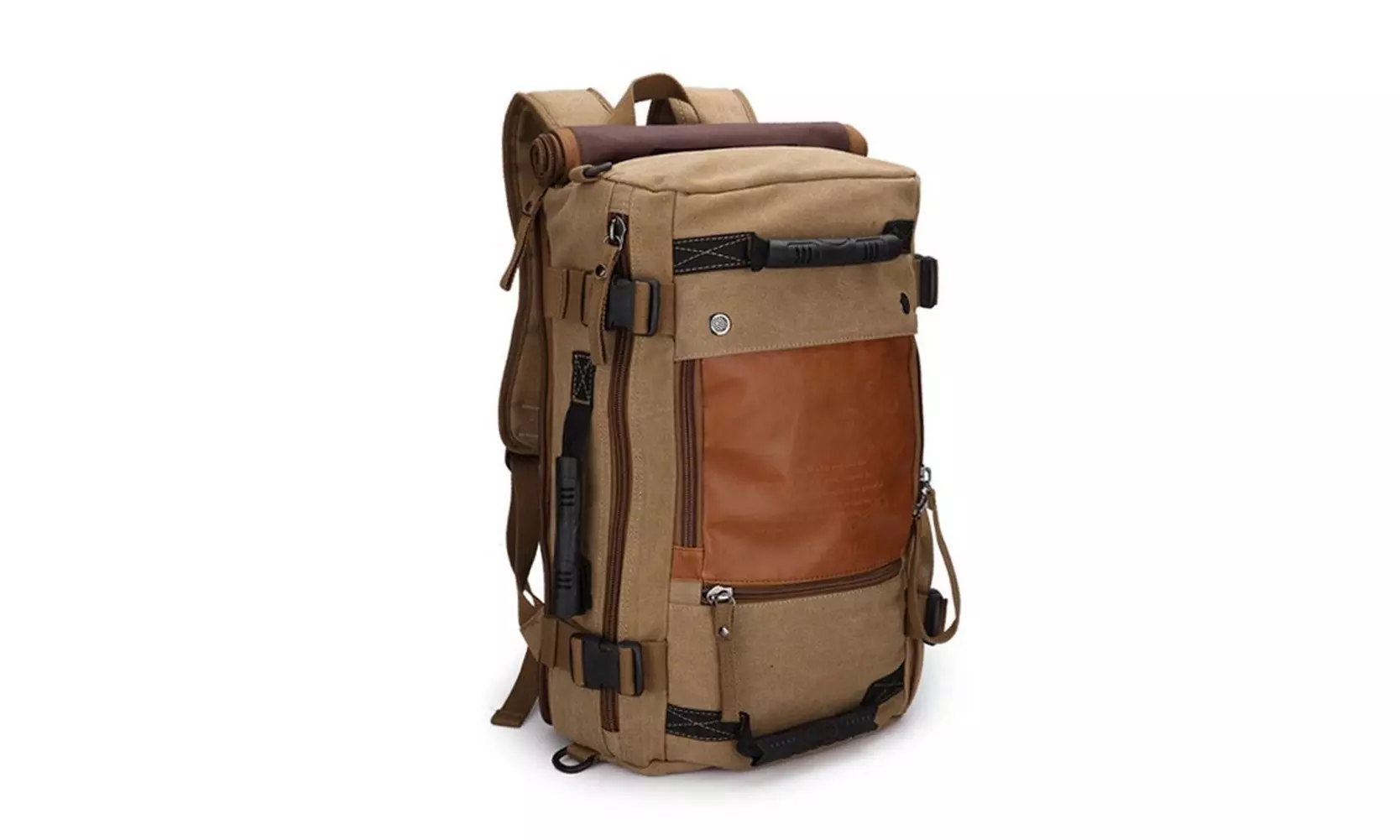 Canvas Backpack Travel Bag Hiking Bag Camping Bag Rucksack - Primary Image