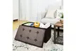 Folding Faux Leather Storage Ottoman/Footstool / Bench - Second Medium