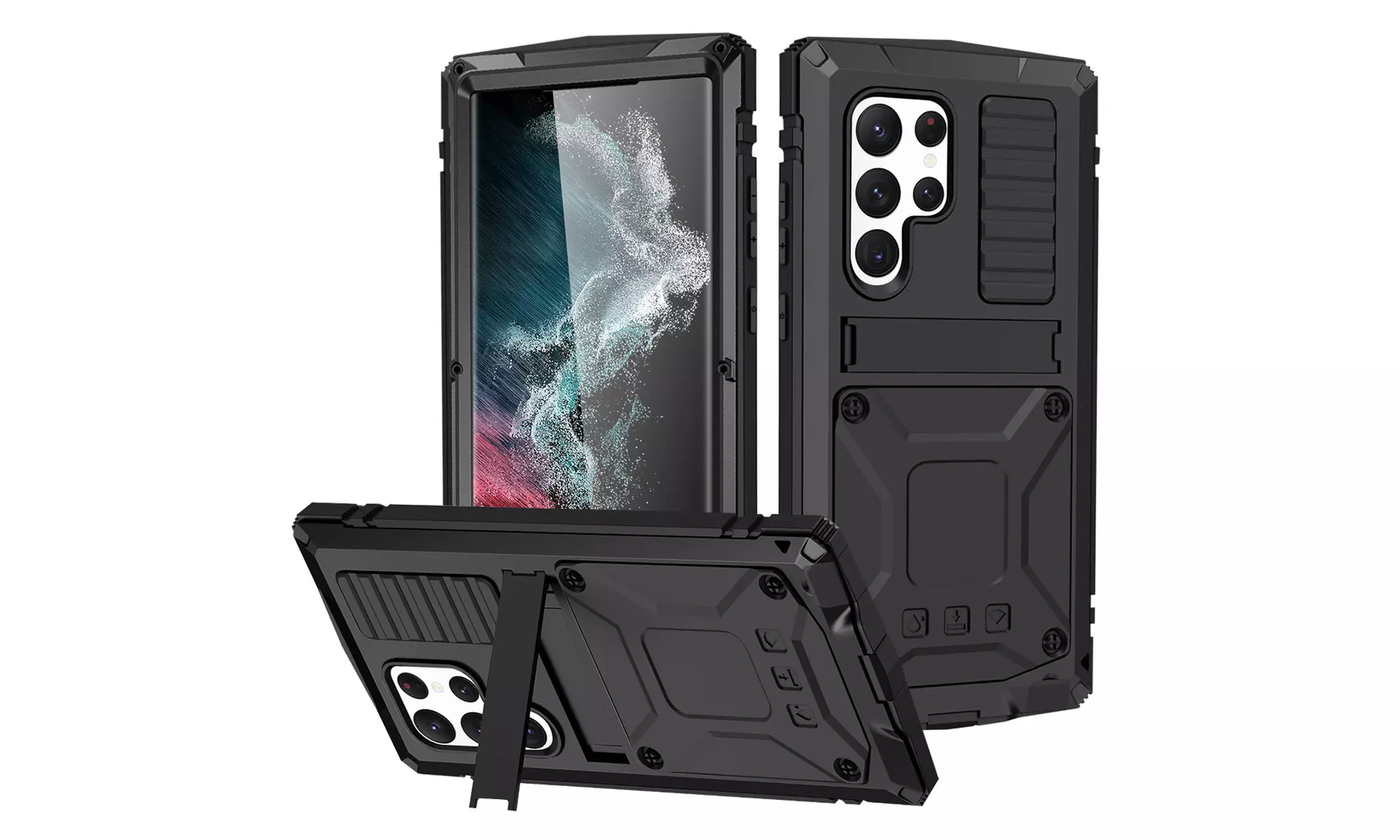 Samsung Galaxy S22 Ultra/S22 Plus Metal Case Heavy Duty Shockproof Kickstand - Primary Image