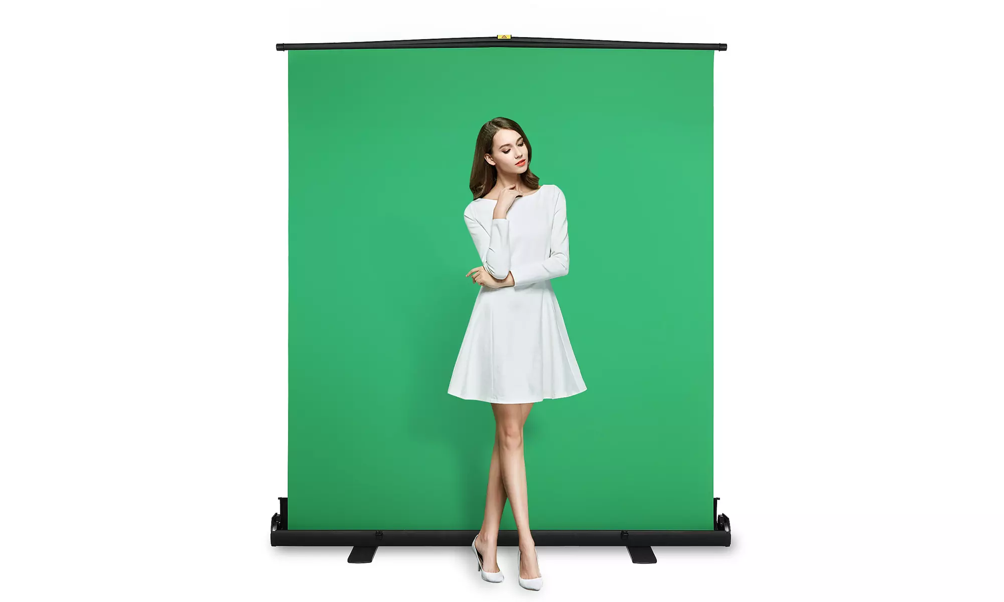 Portable Photography Backdrop Folding Telescopic Pull Background Screen Green - Primary Image