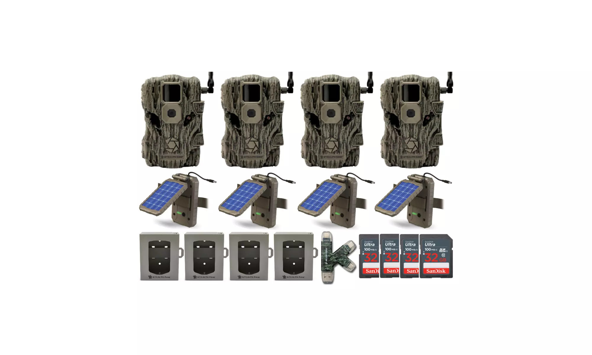 Stealth Cam Fusion X 26MP Trail Camera with Solar Power Panel Bundle (4-Pack) - Primary Image