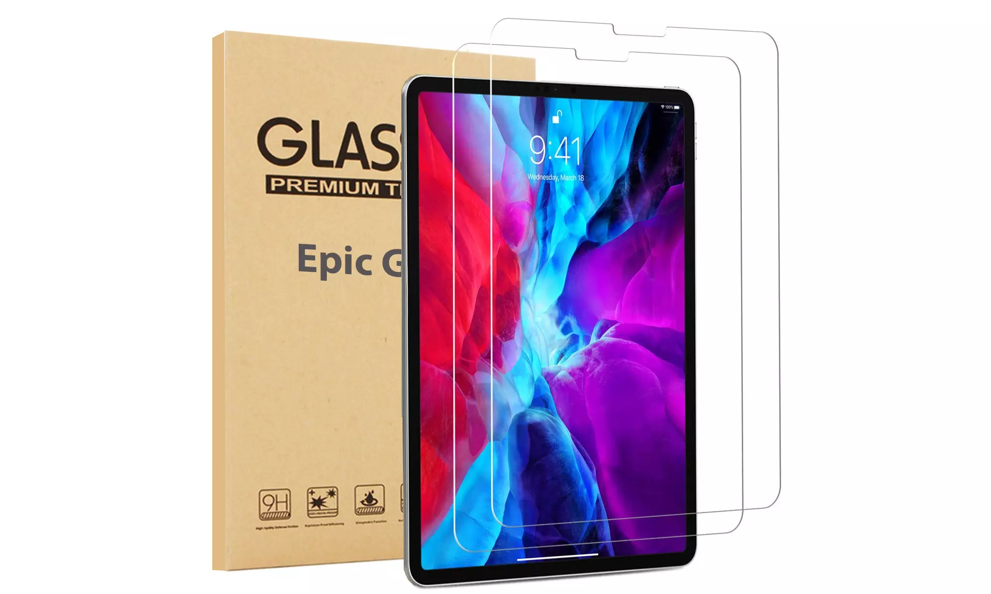 2 Pack Tempered Glass Screen Protector for Apple iPad Pro 11 3rd Generation 2021 - Primary Image
