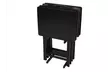 Mainstays Black 5-Piece Folding TV Tray Table Set (4 Trays, 1 Stand) - Second Medium