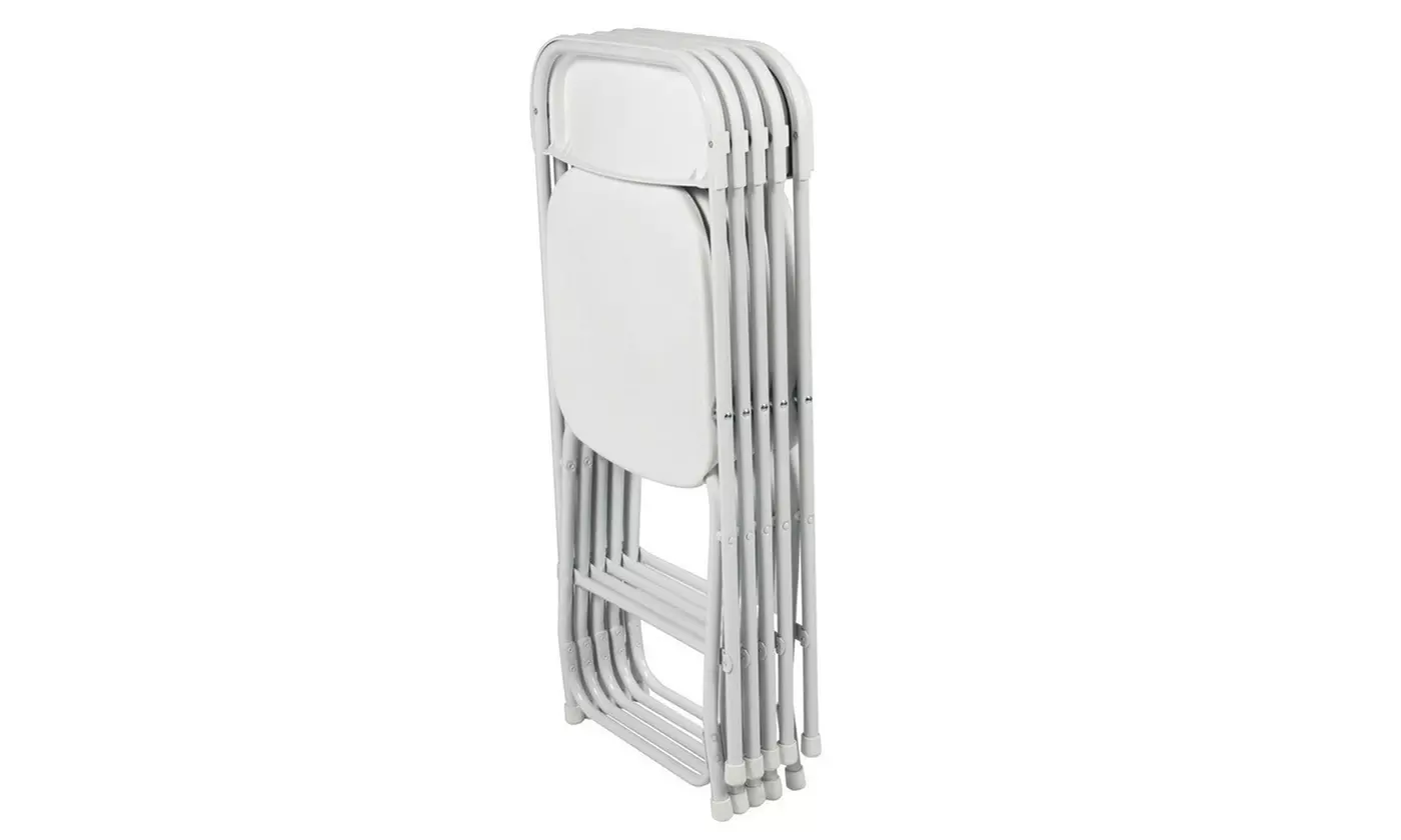 5-PACK Steel Commercial Stackable Wedding Party Folding Chair White - Second Medium