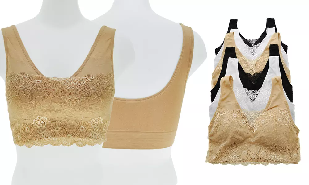Seamless Girls Training Bra with Lace Modesty Panel (6 Pack) - Primary Image
