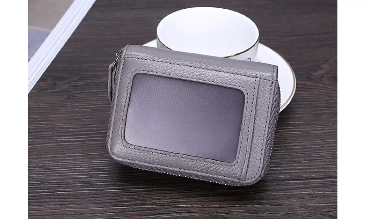 RFID Blocking Credit Card Wallet Zipper Change Purse Card Holder Accordion Coin