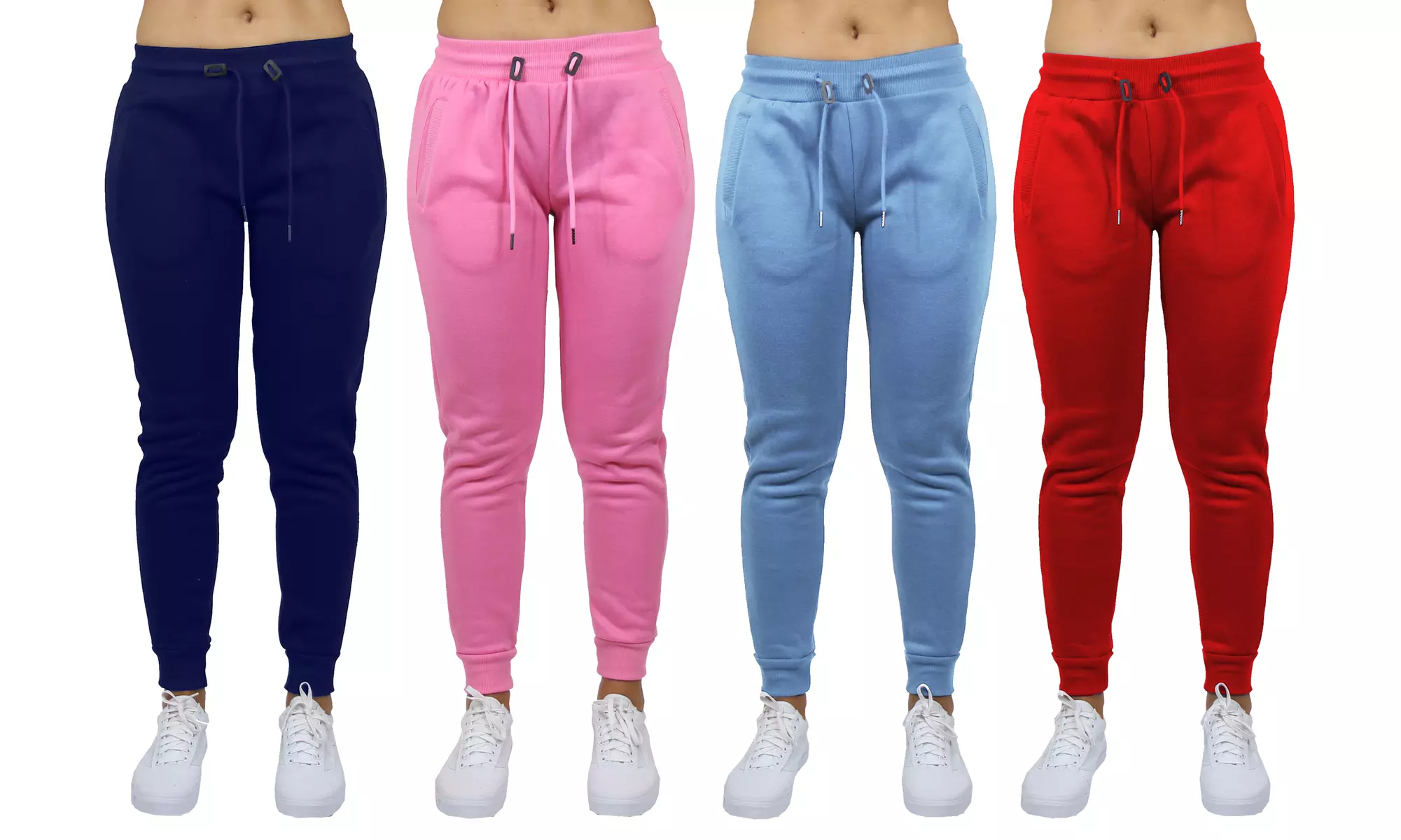 4-Pack Women's Classic Fleece Jogger Sweatpants (Sizes, S to XL)