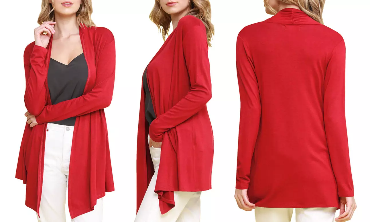 Open Front Cardigan S-3X by Made By Johnny Plus Size Sweater  