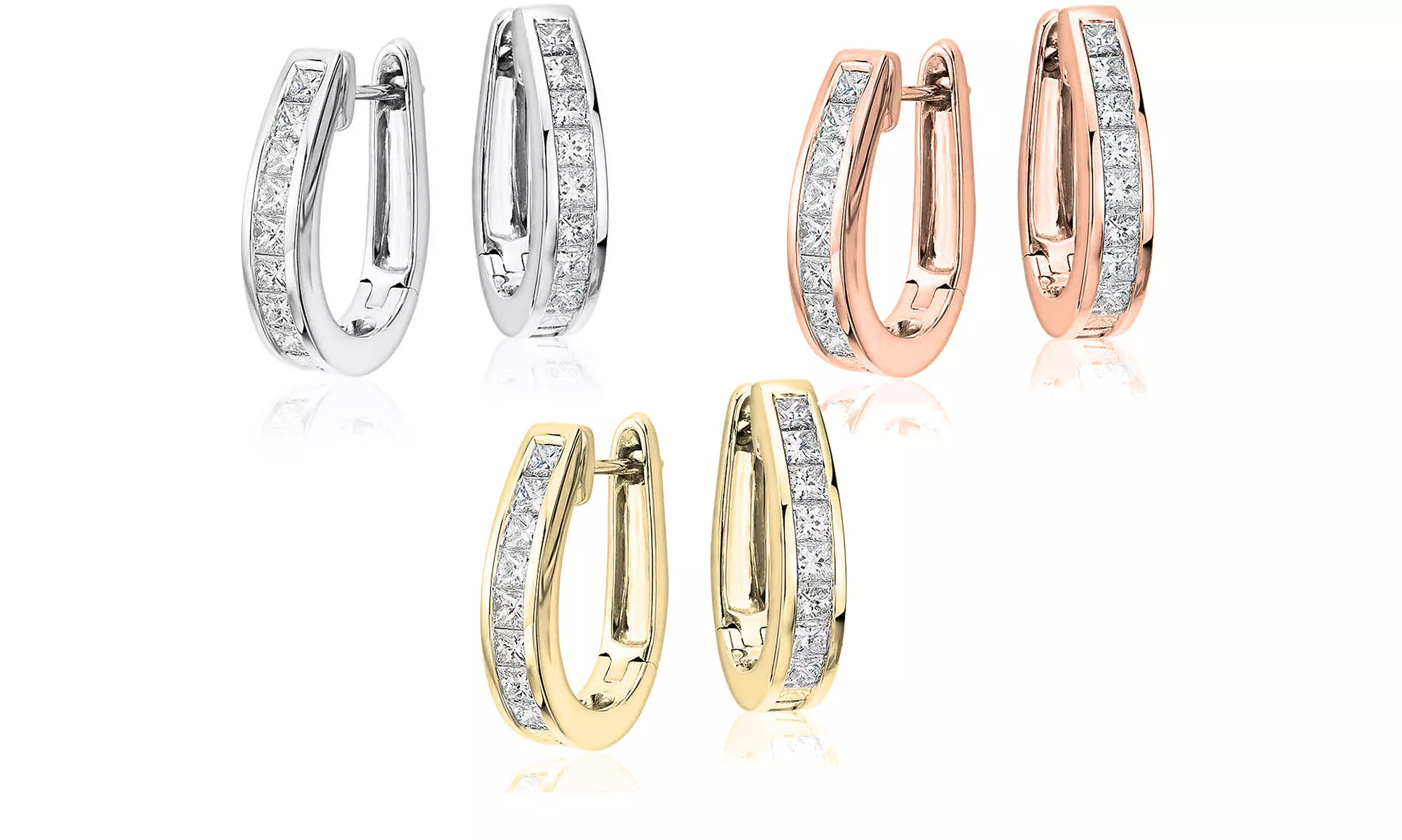 Crystal Princess Oval Hoops by Elements of Love