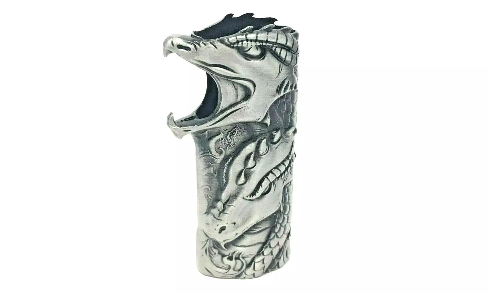 Metal Lighter Case Cover Fits Standard Bic Lighter J6 In Dragon Face  - Primary Image