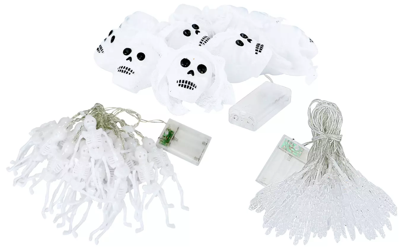 Halloween Ghost/Skull/Skeleton String Lights (3-Pack) - Second Medium