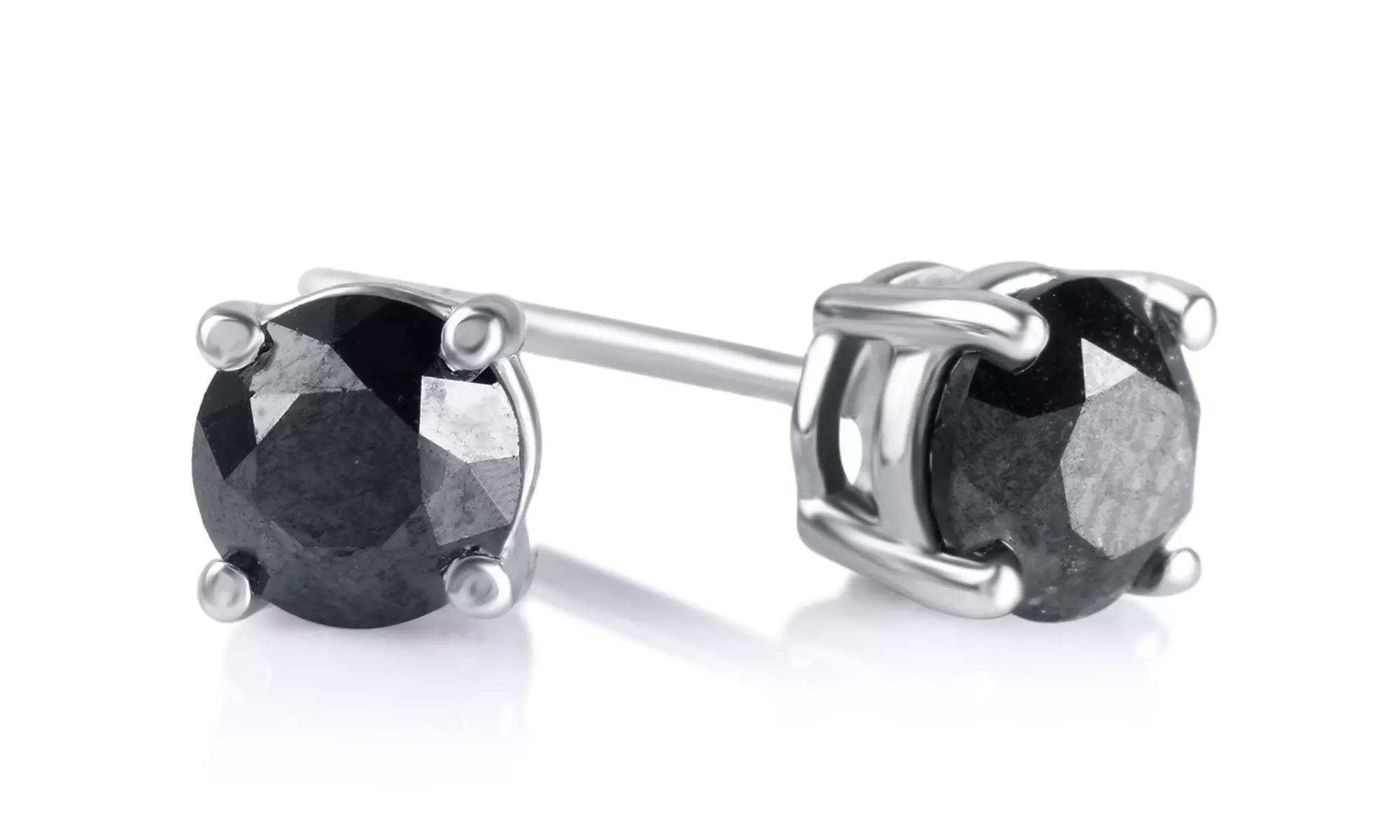 3.00 CTW Black Diamond Stud Earrings in Sterling Silver - Primary Image