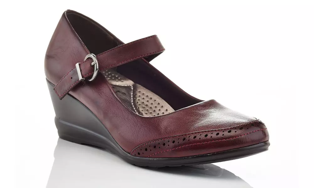 Rasolli Women's Virginia Mary Jane Wedge Pumps