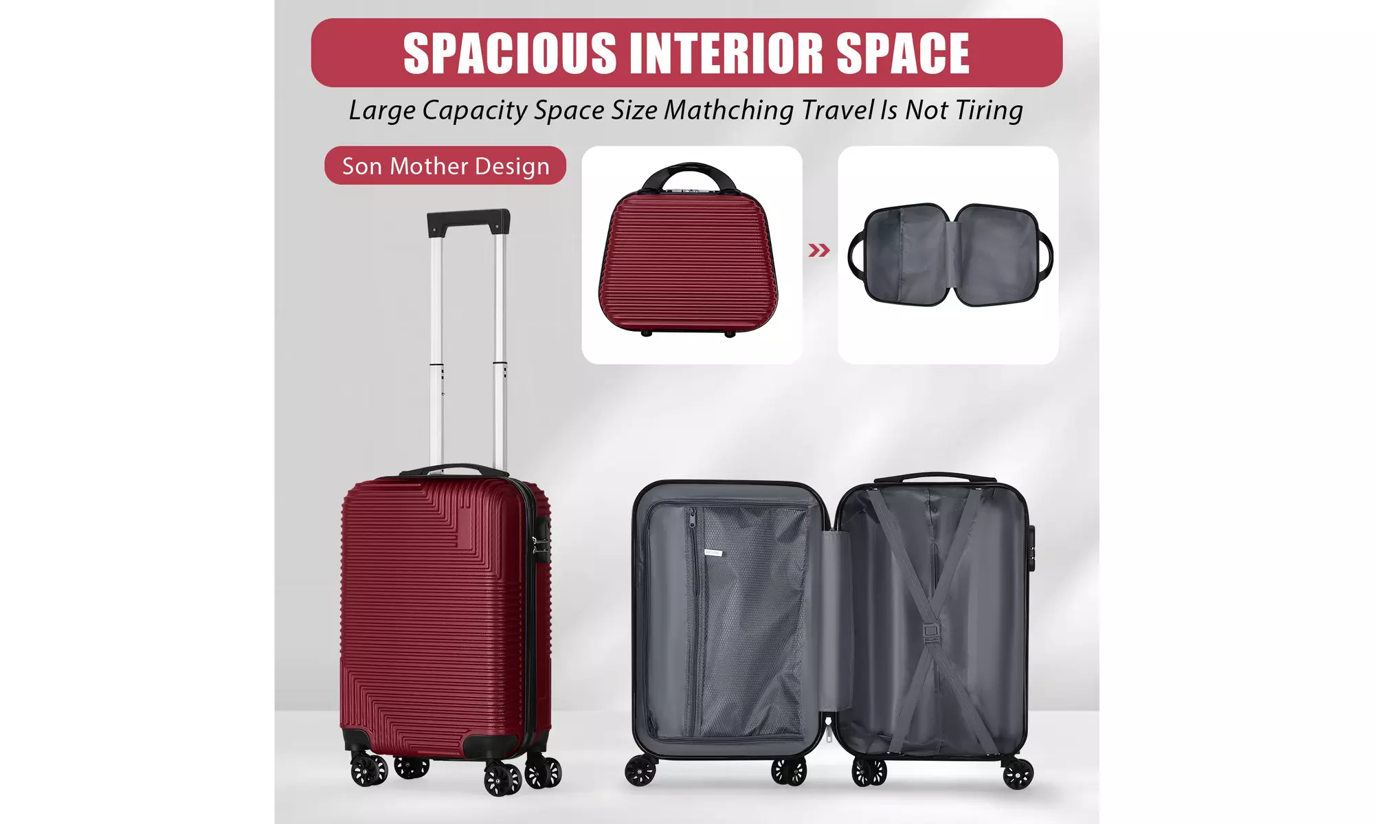 Dual Spinner Hard-Sided Carry-On Two-Piece Luggage Set