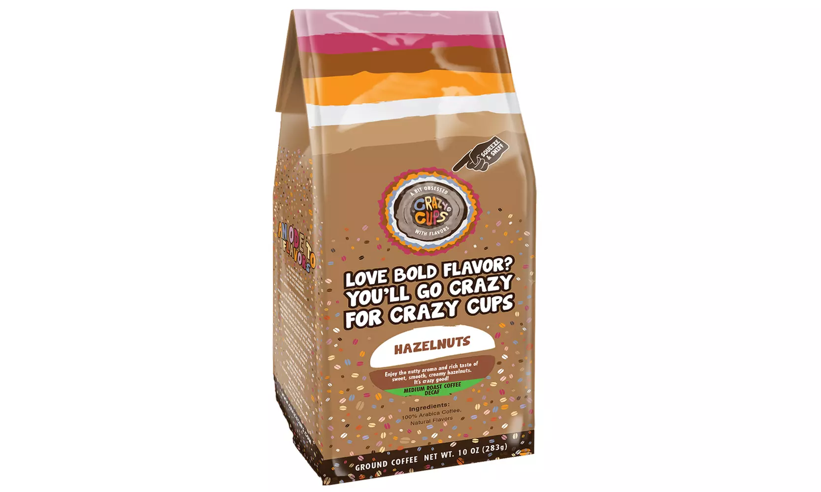 Crazy Cups Flavored Ground Coffee in 10 oz Bag (1 or 3-Pack)