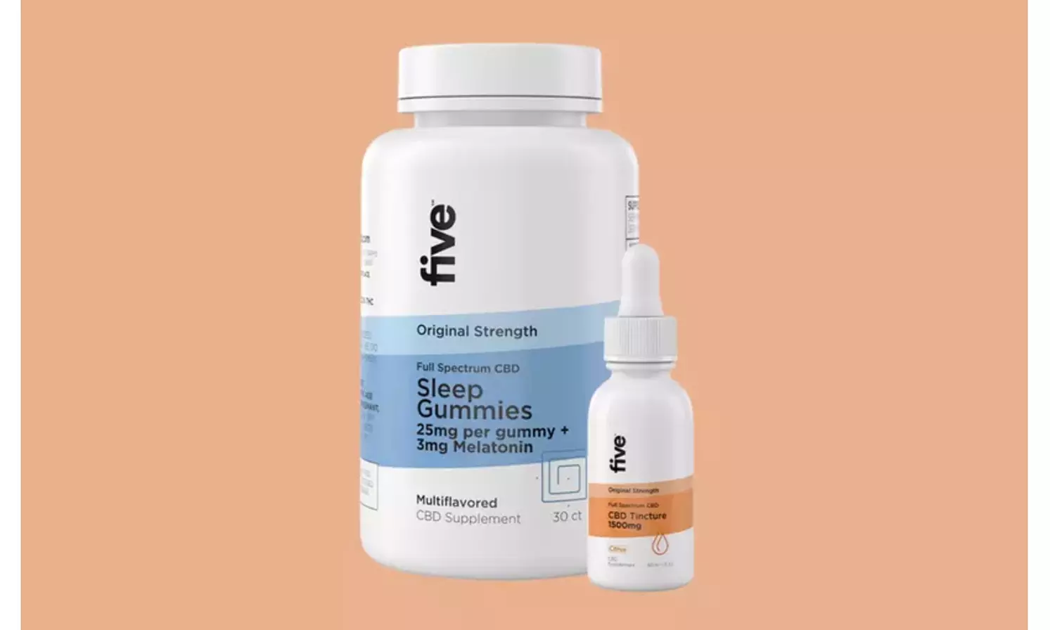 Sleep Well Bundle: Full Spectrum CBD Gummies and Tincture (2250mg Total) - Primary Image