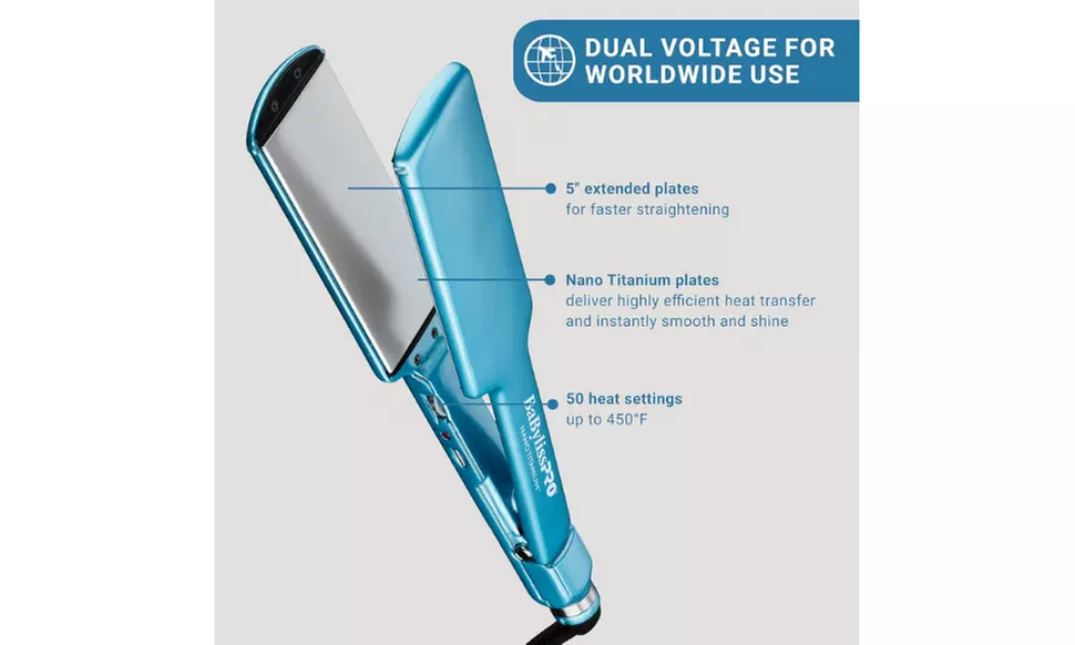 BaBylissPRO Babyliss Nano Titanium Ultra-Thin 1", 1.5" or 2" Flat Iron