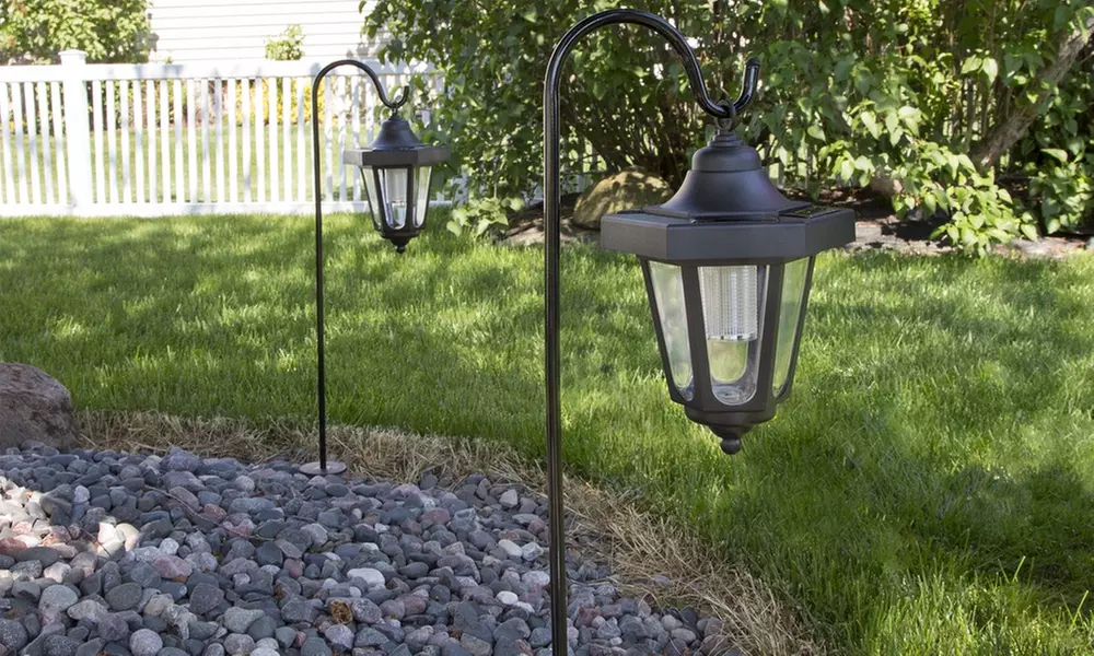 Pure Garden Solar LED Hanging Coach Lantern Set (2-Piece) - Primary Image