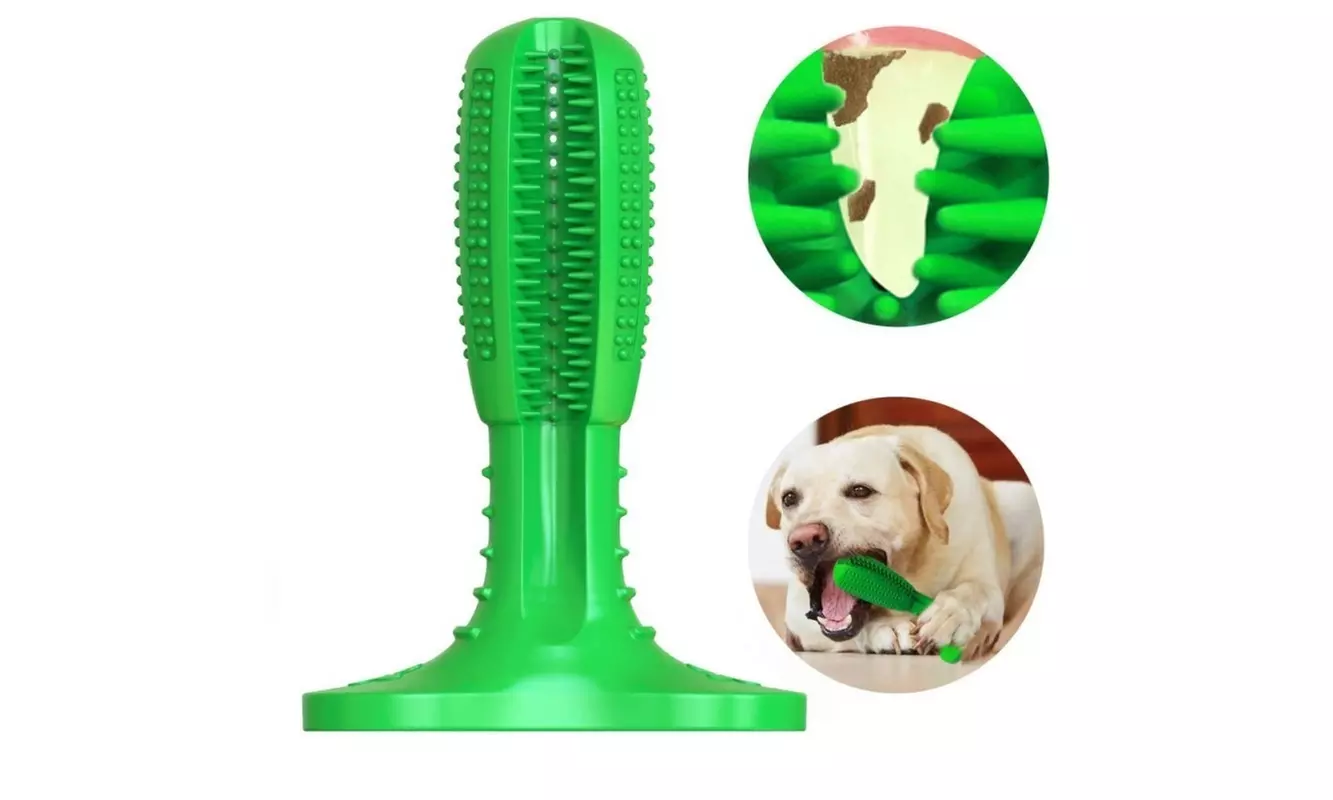 Topcyer Rubber Non Toxic Pet Dog Toothbrush Toys Bite Resistant Chew - Primary Image