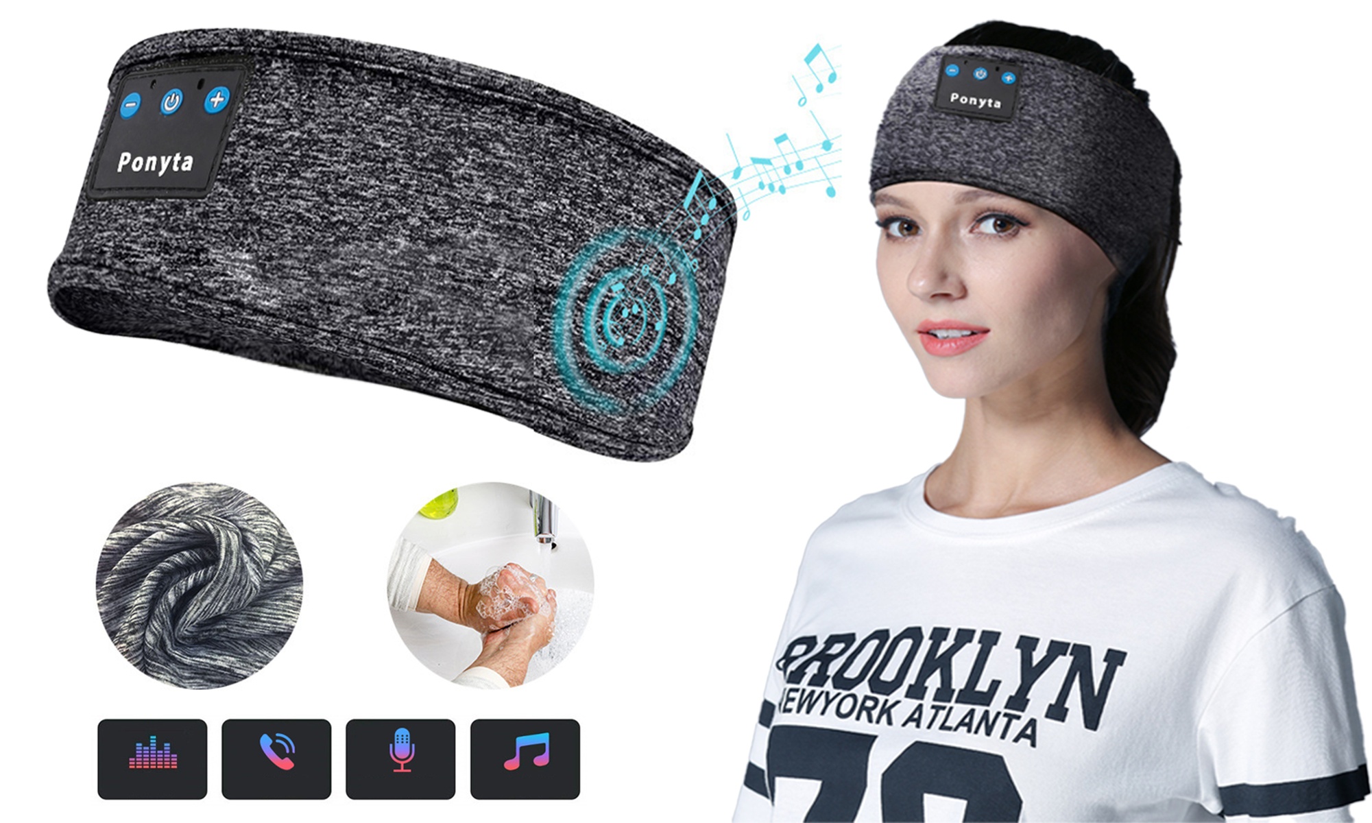 3-Pack Sleep Headphones Headband Sports Wireless Sweat Resistant Earbuds