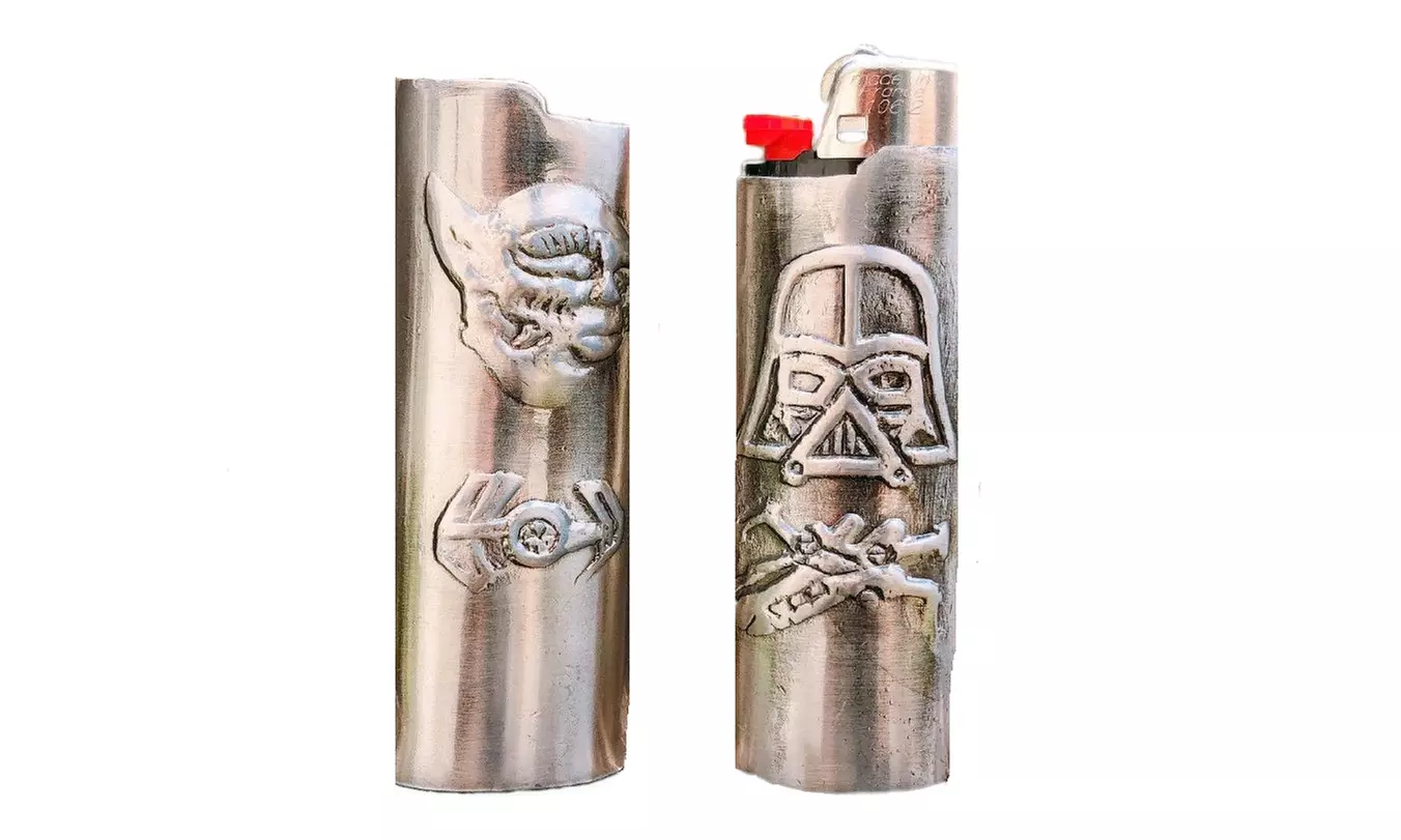 Star Wars Yoda,Darth Vader Metal Lighter Case Cover for BIC Standard Size - Second Medium