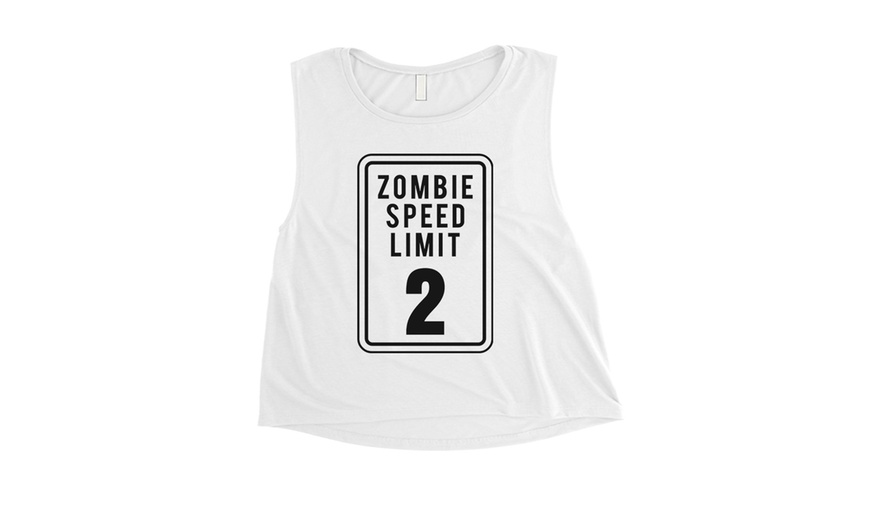 Image 1: Zombie Speed Limit Womens Crop Top