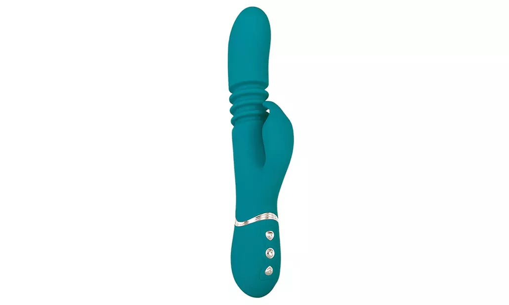 Adam & Eve Eve's Rechargeable Thrusting Rabbit - Green - Primary Image