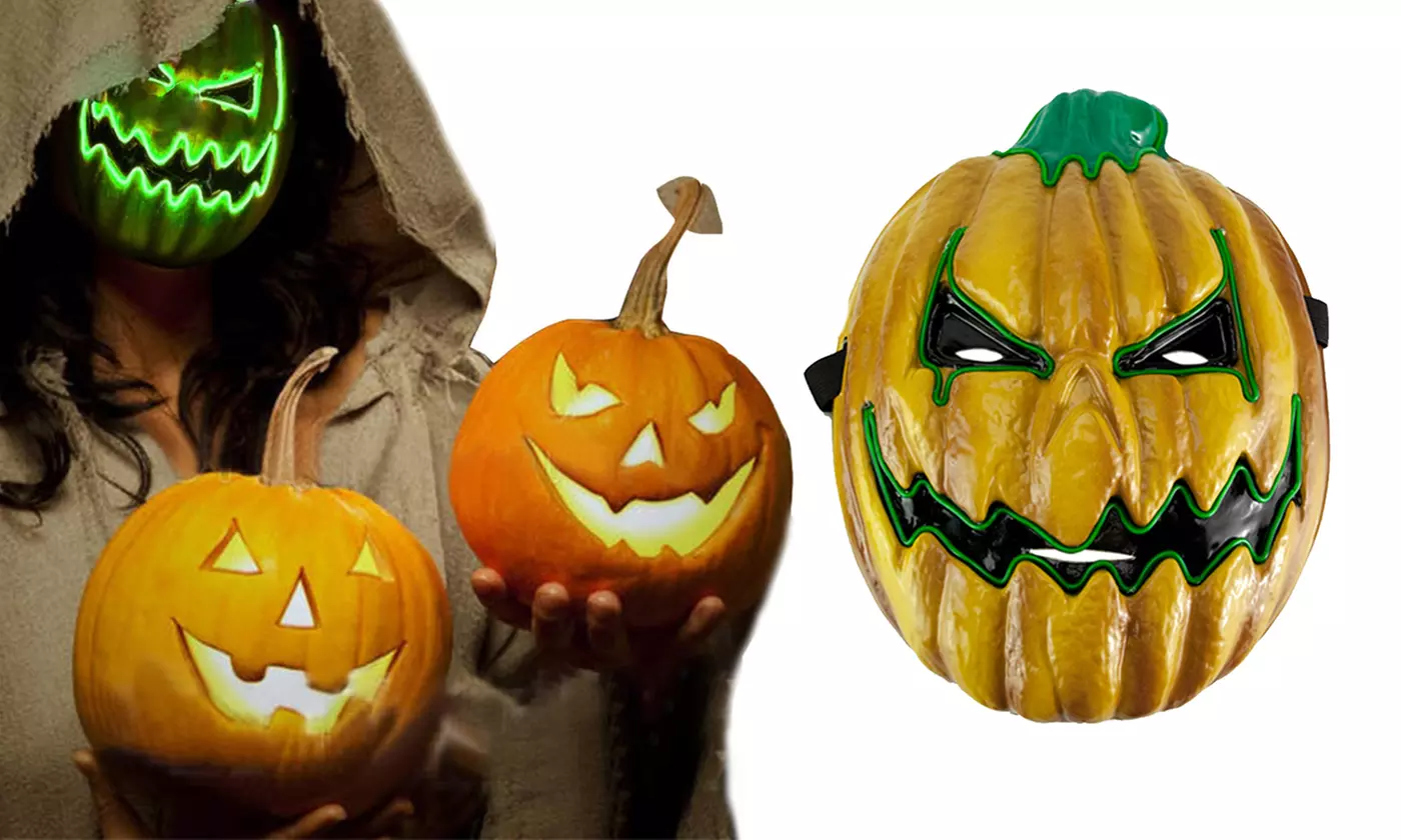LED Light Up Halloween Purge Mask for Festival Party EL Wire Cosplay Costume - Primary Image