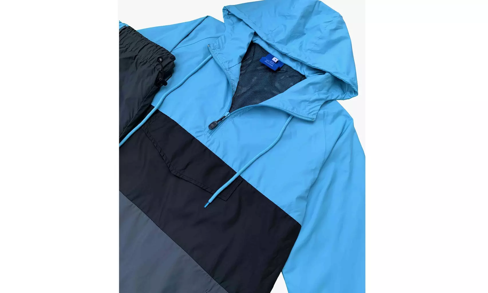 Men's 2-Piece light weight Windbreaker Suit Sauna GYM Set with Mesh Lining 