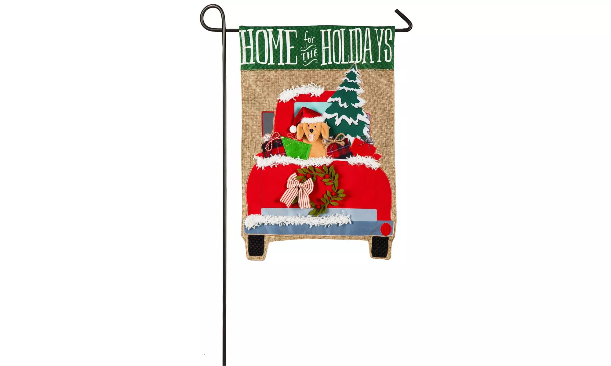 Winter/Holiday Garden Burlap Flags - Second Medium