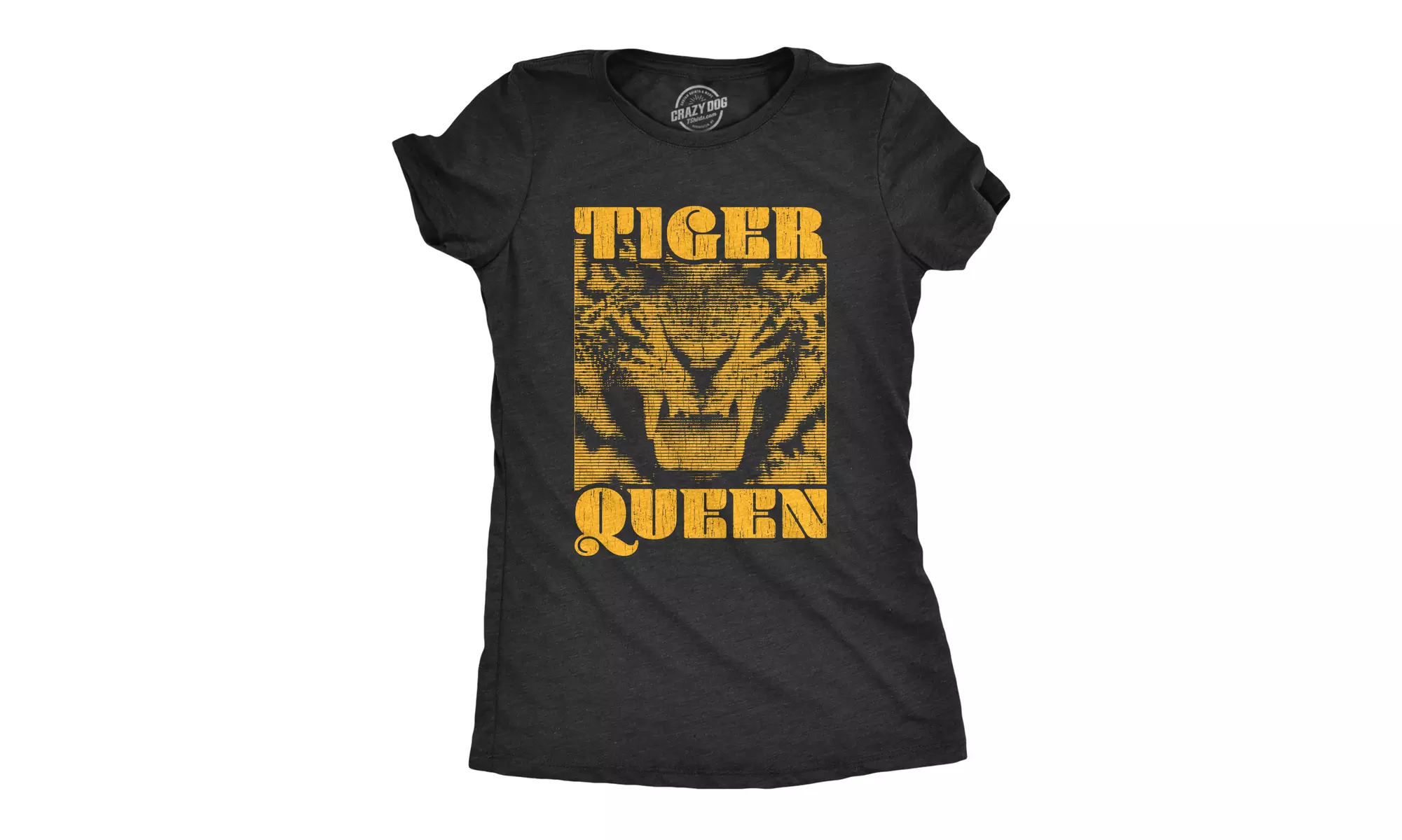 Womens Tiger Queen Tshirt Funny Big Cat Rescue Viral Exotic Novelty Tee - Primary Image