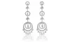 Cubic Sterling Silver Cubic Circle Chandelier Earrings