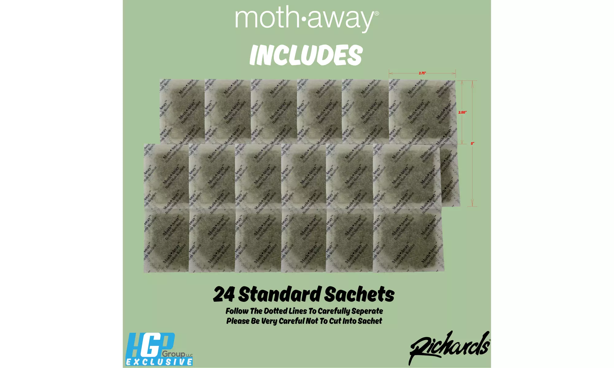 Moth Away All Natural Herbal Moth Repellent Sachets (Standard or Jumbo Sized)