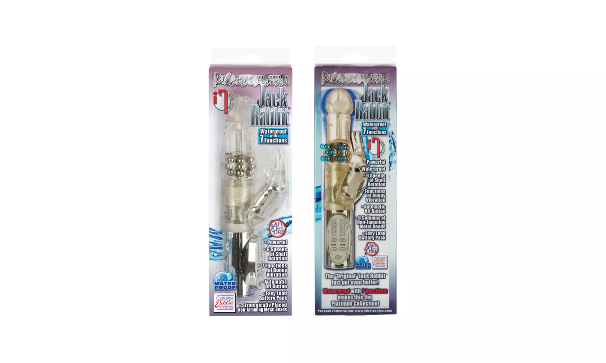 Platinum Collection Jack Rabbit Vibrator Clear Waterproof.  - Second Medium