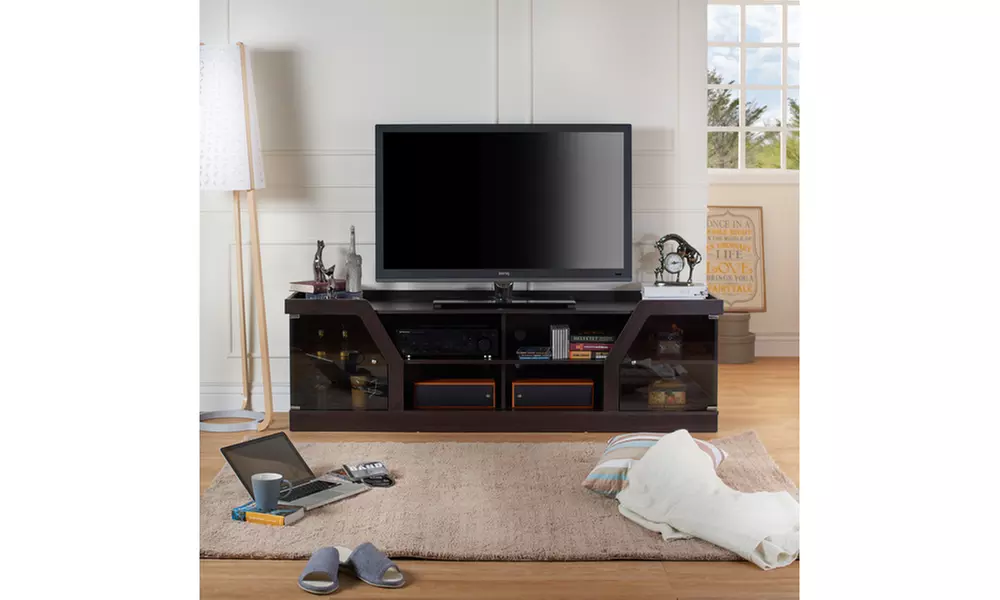 Rayane Espresso Multi Shelf 70" Media Stand - Primary Image