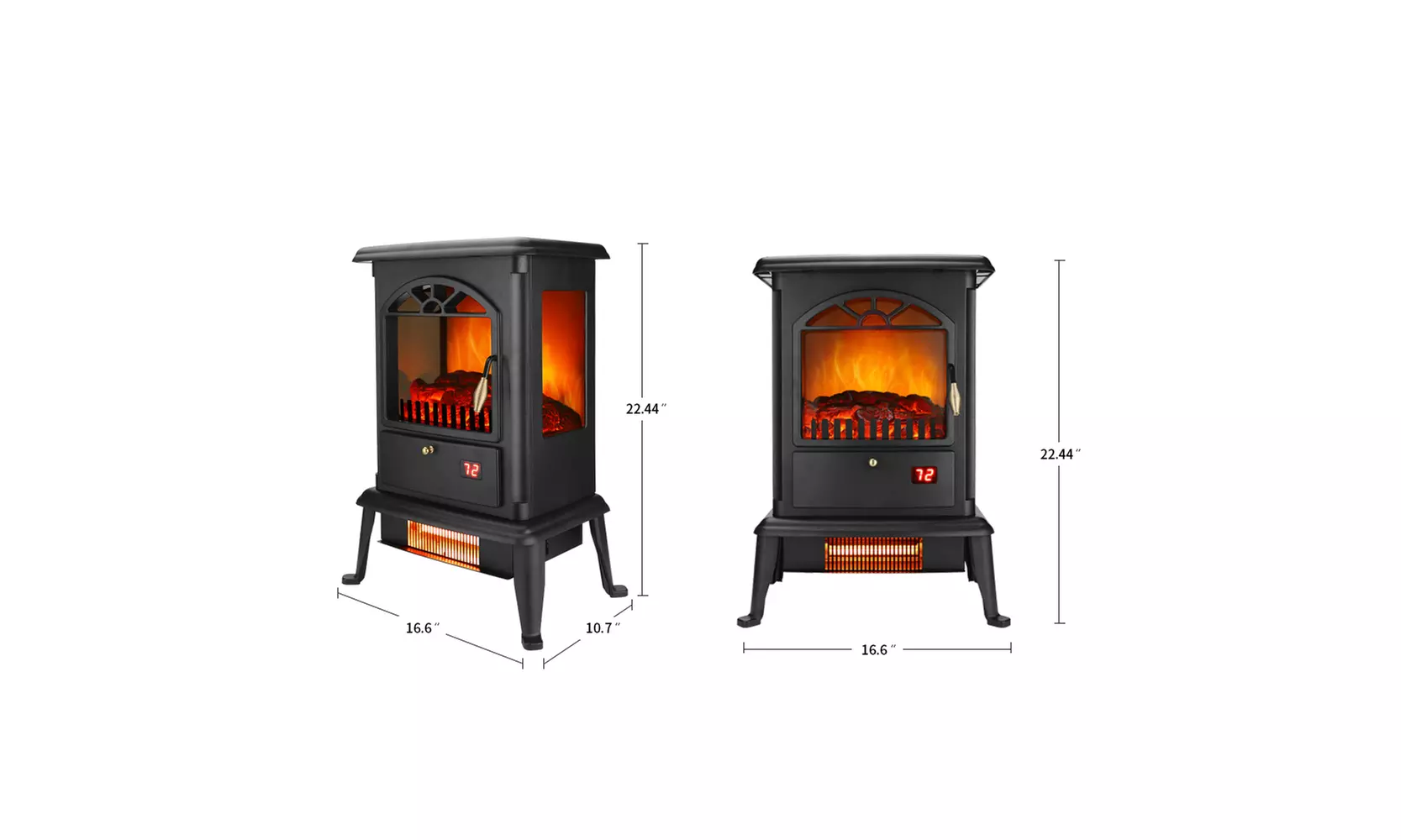3D Electric Stove ,1500W Electric Fireplace with Life-like Flame & Sparks