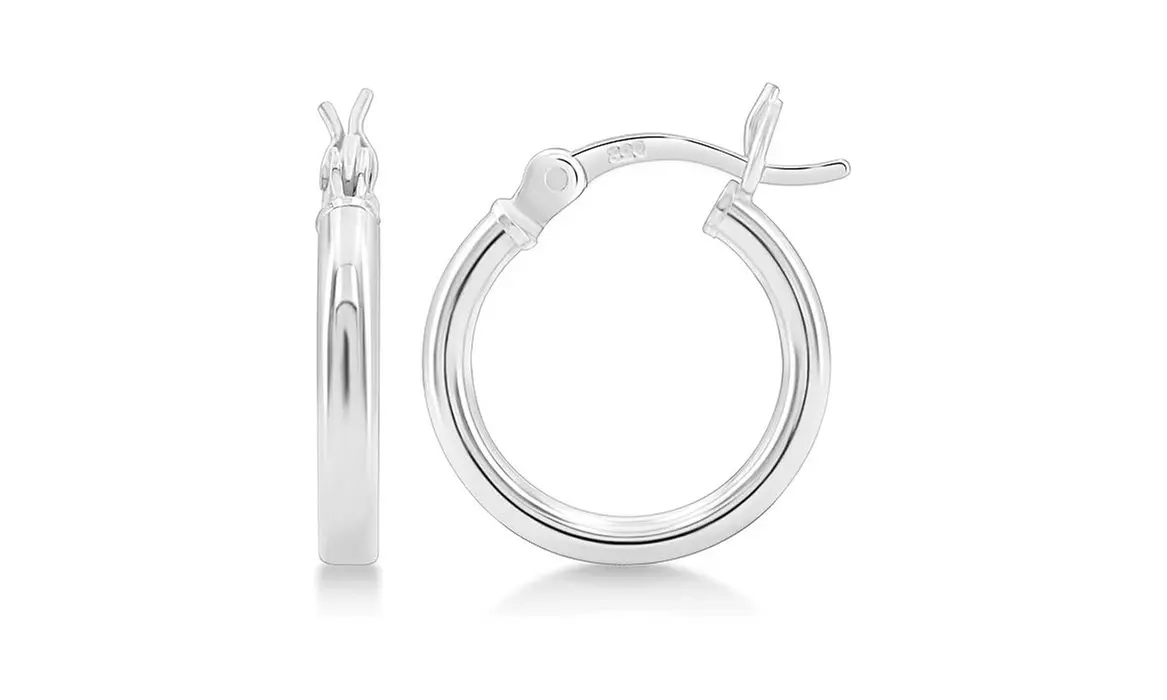 2MM French Lock Hoop 925 Sterling Silver Earrings - 10MM-65MM 