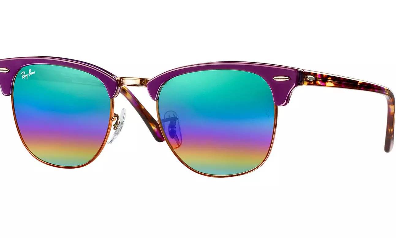 Ray-Ban Clubmaster Mineral Flash Lenses Sunglasses - Violet - Second Medium