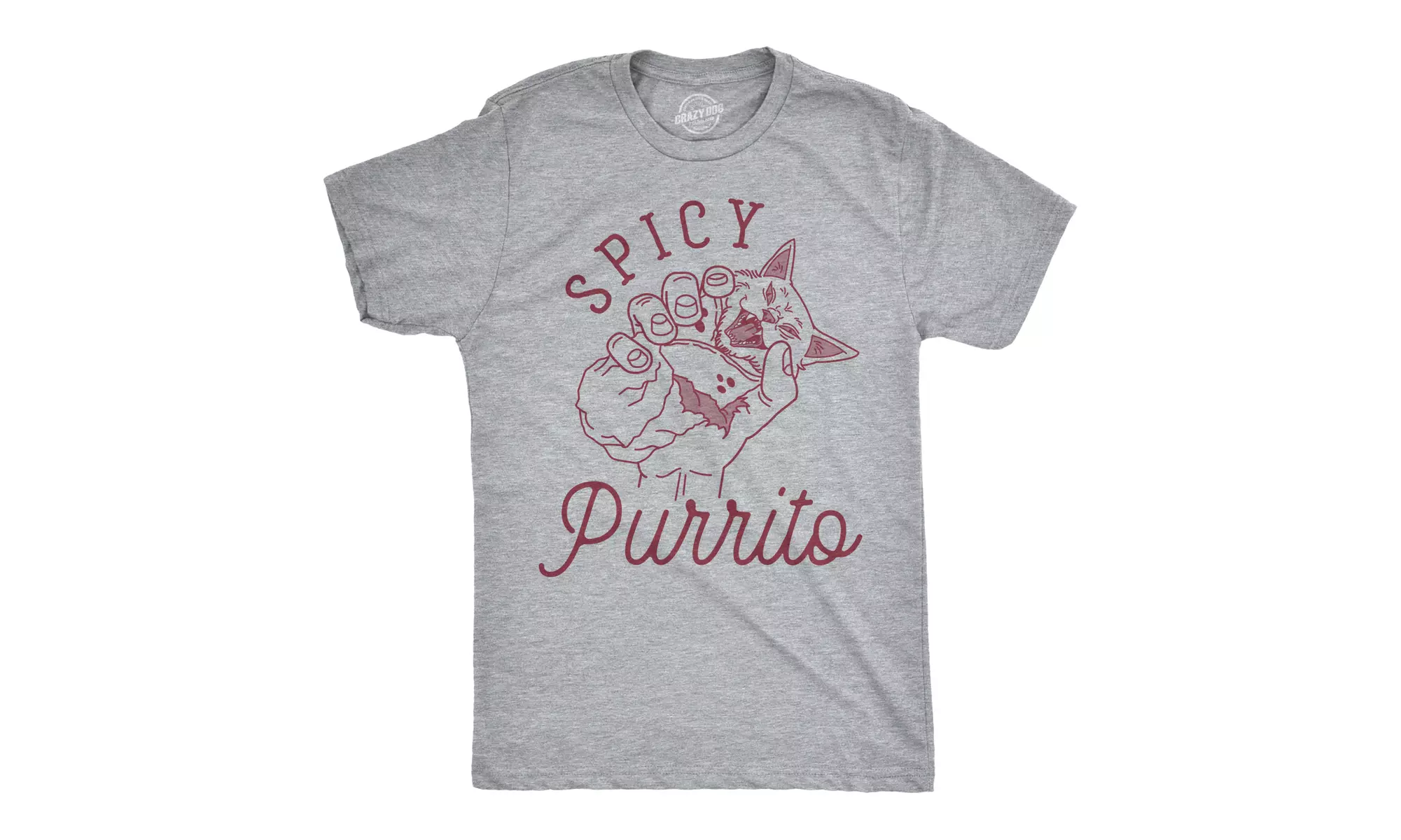 Mens Spicy Purrito Tshirt Funny Cat Burrito Cute Food Tee - Primary Image