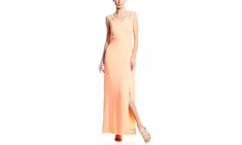 TAHARI ARTHUR S. LEVINE V-Neck Maxi Dress with Side Slit - Primary Image