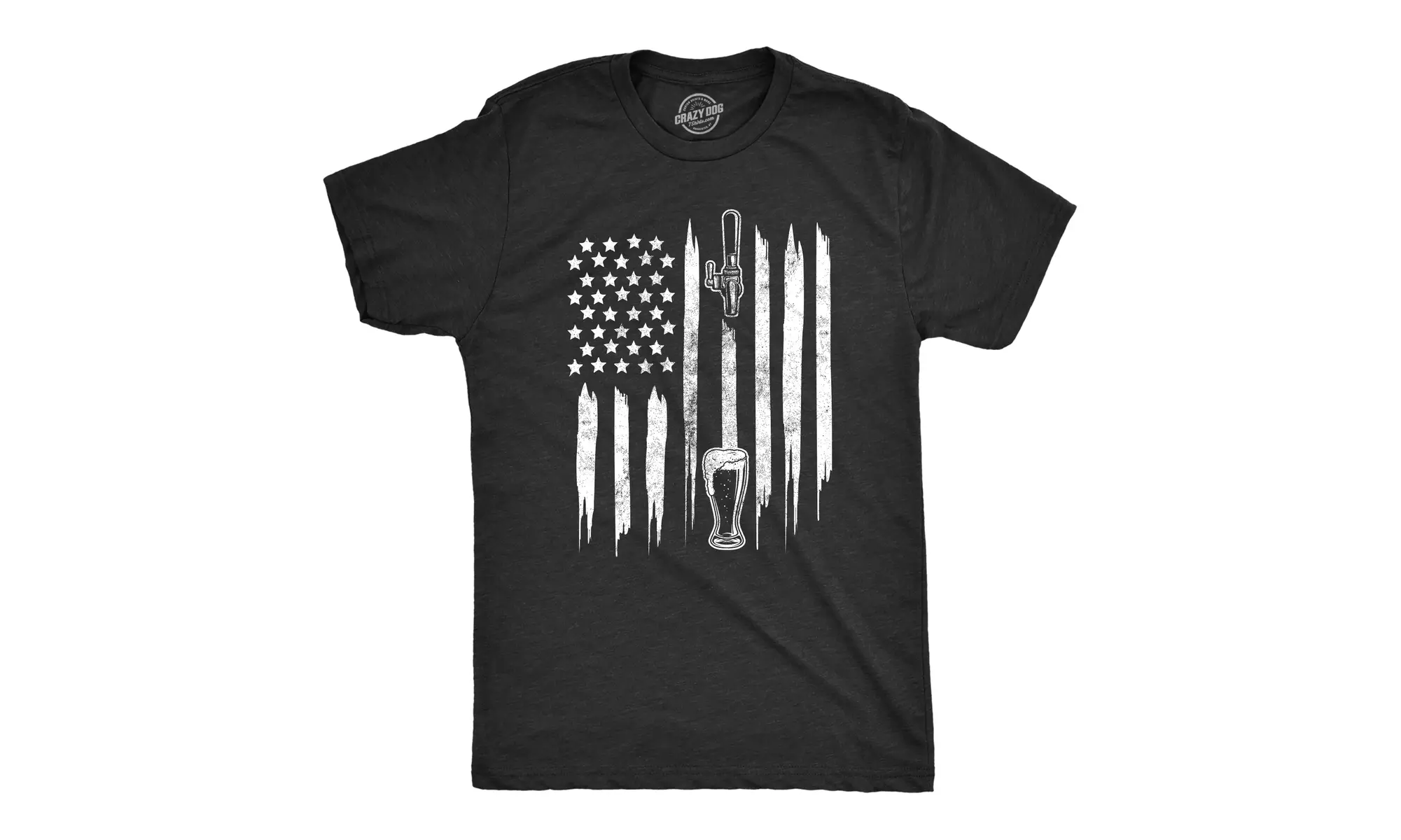 Mens Craft Beer American Flag Tshirt Cool Beer Lover Bar 4th Of July USA Graphic - Primary Image