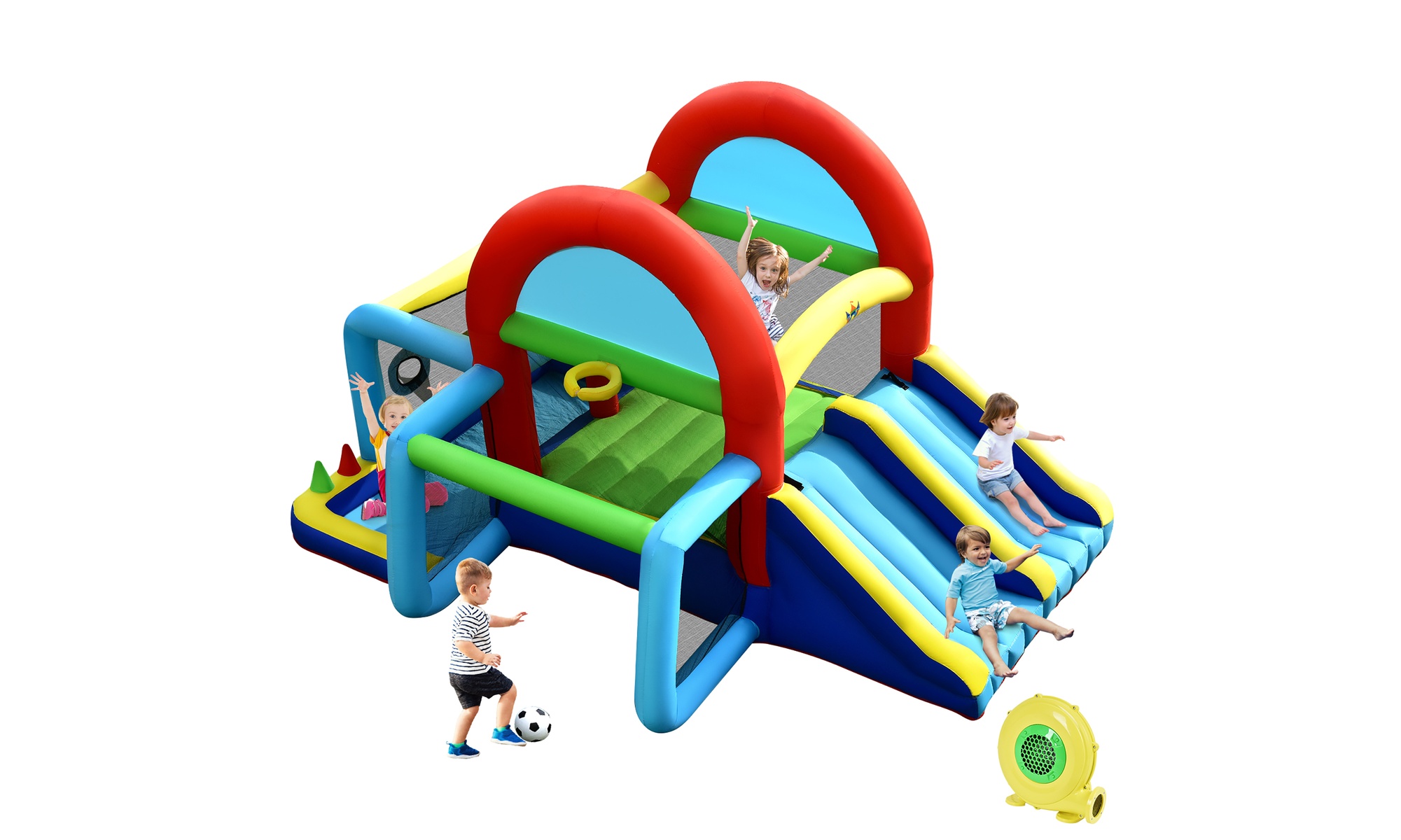 Costway Inflatable Bounce House Kids Bouncy Jumping Castle Dual Slides Blower