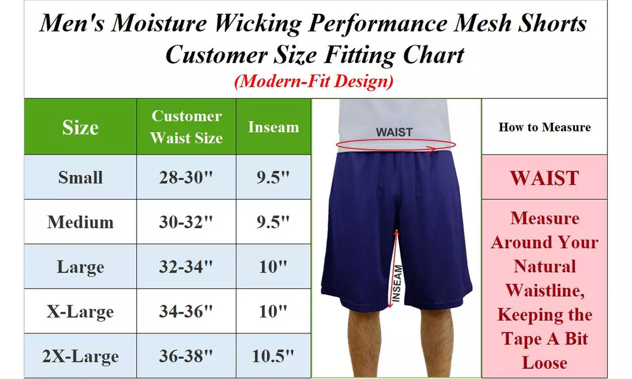 (3-Pack) Men's Moisture Wicking Performance Mesh Shorts With Side Trim Design