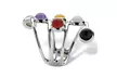 Round Multicolor Genuine Jade Bezel-Set .925 Sterling Silver Wrap Ring - Second Medium