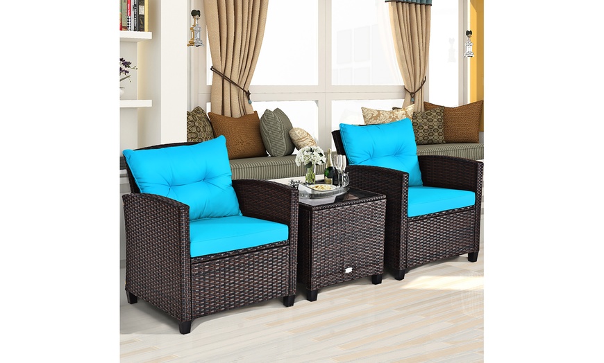 Up To 55% Off On Costway 3PCS Patio Rattan Fur... | Groupon Goods